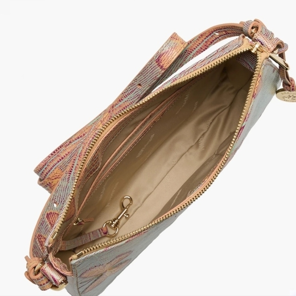 🦋🔹️Brahmin 🔹️ Shayna Crossbody Bag Mandarin Orange Heatwave Butterfly Leather - Picture 5 of 14